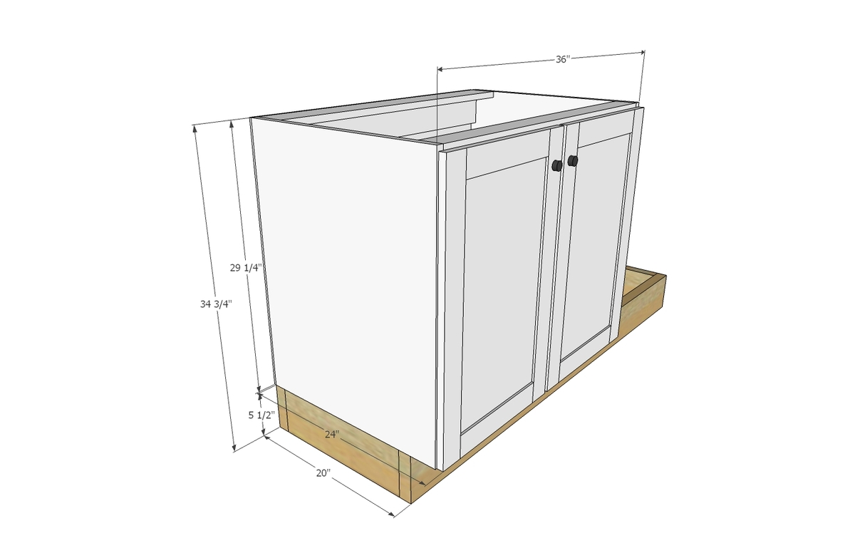 kitchen sink base cabinet dimensions